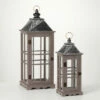 Deals 💯 Sullivans Classic Gray Panel Lantern - Set Of 2 - 10.5"L X 10.5"W X 28.25"H; 7.5"L X 7.5"W X 18.75"H 🎁 -Sullivans Sales unnamed file 5880