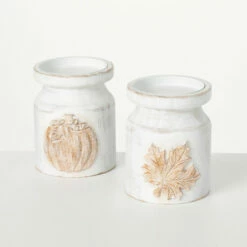 Budget ❤️ Sullivans Whitewashed Pillar Holder - Set Of 2 🔔