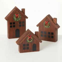 Flash Sale 🧨 Sullivans Wood House With Wreath - Set Of 3 🤩