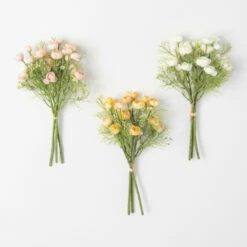 New 💯 Sullivans Artificial Bleached Ranunculus Bush - Set Of 3 ⌛