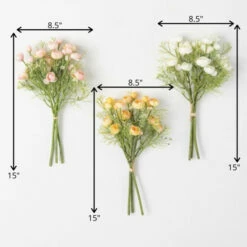 New 💯 Sullivans Artificial Bleached Ranunculus Bush - Set Of 3 ⌛ -Sullivans Sales unnamed file 5949