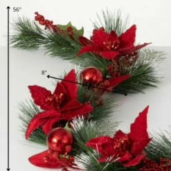 Coupon 🌟 Sullivans 56" Artificial Poinsettia And Pine Garland - Red 🛒 -Sullivans Sales unnamed file 595