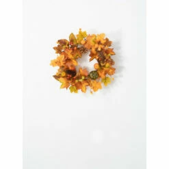 Flash Sale ⭐ Sullivans 15" Pumpkin & Berry Artificial Mini Wreath - 15"L X 5.5"W X 15"H ⭐