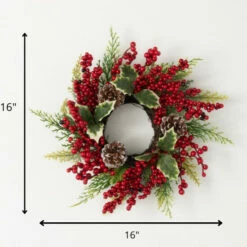 Best deal ✔️ Sullivans 16" Artificial Holly And Berry Wreath 👏 -Sullivans Sales unnamed file 604