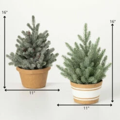 Deals 👍 Sullivans 16" Artificial Evergreens In Basket - Set Of 2 - 11"L X 11"W X 16"H 🎉 -Sullivans Sales unnamed file 6075