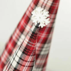 Brand new ⭐ Sullivans Fabric Plaid Cone Tree - Set Of 2 - 6"L X 6"W X 16.5"H; 6"L X 6"W X 20"H ✨ -Sullivans Sales unnamed file 6096