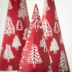 Discount 🤩 Sullivans Red Motif Cone Tree - Set Of 3 - 5.75"x3.25"x21.5"; 5"x3.25"x18"; 4.5"x3.25"x15.5" 🎁 -Sullivans Sales unnamed file 6130