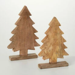 Budget 🎉 Sullivans Mango Wood Large Tree Accents - Set Of 2 - 8.75"L X 2.5"W X 16.75"H; 8.75"L X 2.5"W X 15"H 🔔