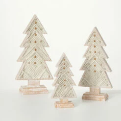 Buy 🌟 Sullivans Resin Bo-Ho Pine Tree - Set Of 3 - 7.5"x3"x15.5"; 6.5"x2.5"x13.75"; 4.75"x2.25"x10" 🎁
