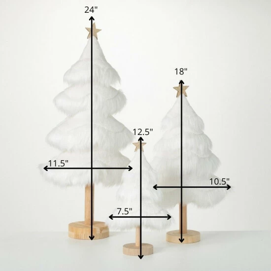 Hot Sale 😍 Sullivans Faux Fur Tabletop Tree - Set Of 3 - 11.5"x5"x24"; 10.5"x4"x18"; 7.5"x3.25"x12.5" 👍 6 Hot Sale 😍 Sullivans Faux Fur Tabletop Tree - Set Of 3 - 11.5"x5"x24"; 10.5"x4"x18"; 7.5"x3.25"x12.5" 👍 - Image 4