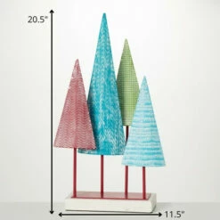 Discount 🔔 Sullivans Retro Metal Cone Trees On Base - 11.5"L X 4"W X 20.5"H ❤️ -Sullivans Sales unnamed file 6212