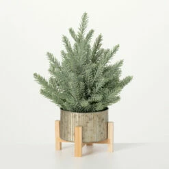 Buy 🛒 Sullivans 17" Artificial Evergreen Tree In Raised Pot - 12"L X 12"W X 17"H 😍