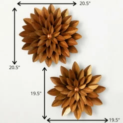 Best Pirce ❤️ Sullivans 19.5" & 20.5" Dimensional Wall Flower Blooms - Set Of 2; Copper 🎁 -Sullivans Sales unnamed file 6302