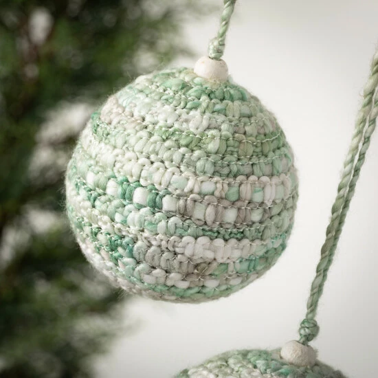 Cheapest 😉 Sullivans Green-White Knit Ball Ornament - Set Of 2 ⌛ 4 Cheapest 😉 Sullivans Green-White Knit Ball Ornament - Set Of 2 ⌛ - Image 2