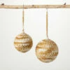 New 👍 Sullivans Gold-White Knit Ball Ornaments - Set Of 2 👏 -Sullivans Sales unnamed file 6517