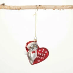 Brand new โค๏ธ Sullivans "I Love Cats" Heart Ornament ๐