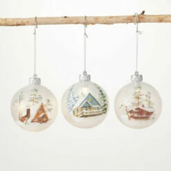 Wholesale π Sullivans Illuminated Cabin Ornaments - Set Of 3 π