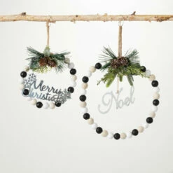 Wholesale 🧨 Sullivans Beaded Wreath Ornament - Set Of 2 ⌛