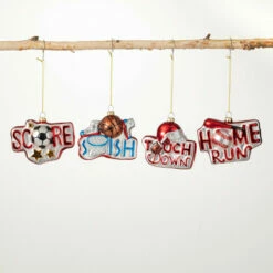 Best Sale 🥰 Sullivans Glass Sports Ornaments - Set Of 4 💯