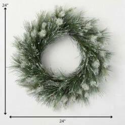 Coupon 🔔 Sullivans 24" Artificial Flocked Mixed Pine Wreath 🌟 -Sullivans Sales unnamed file 6767