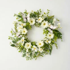 Flash Sale 🥰 Sullivans Artificial Dahlia Botanical Wreath; White 😉