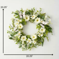 Flash Sale 🥰 Sullivans Artificial Dahlia Botanical Wreath; White 😉 -Sullivans Sales unnamed file 6831