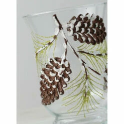 Brand new 👏 Sullivans Pinecones Hurricane Candleholder - 4.25"L X 4.25"W X 6"H ⭐ -Sullivans Sales unnamed file 6891