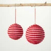 Hot Sale 🧨 Sullivans Red & White Pompom Ornaments - Set Of 2 😀