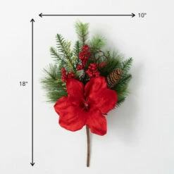 Best Sale 🛒 Sullivans Amaryllis & Pine Artificial Pick 😍 -Sullivans Sales unnamed file 6982