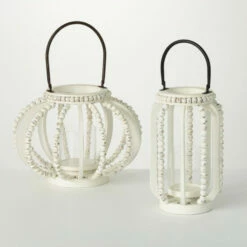 Buy ❤️ Sullivans Beaded Pumpkin Pillar Lanterns - Set Of 2 🤩