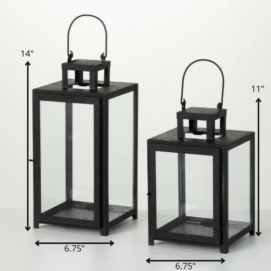 Best deal ๐ฏ Sullivans Black Rectangular Lantern - Set Of 2 - 6.75"L X 7.25"W X 14"H; 6.75"L X 7.25"W X 11"H ๐ฅ 6 Best deal ๐ฏ Sullivans Black Rectangular Lantern - Set Of 2 - 6.75"L X 7.25"W X 14"H; 6.75"L X 7.25"W X 11"H ๐ฅ - Image 4
