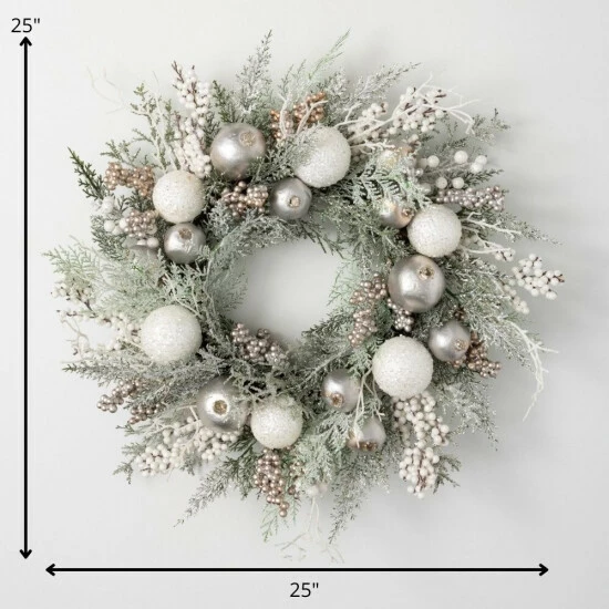 Best Pirce 😀 Sullivans 25" Artificial Winter Pine Wreath ✨ 6 Best Pirce 😀 Sullivans 25" Artificial Winter Pine Wreath ✨ - Image 4