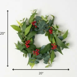 Coupon 🥰 Sullivans 20" Artificial Eucalyptus Berry Mini Wreath 👏 -Sullivans Sales unnamed file 7164