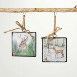 Outlet 😍 Sullivans Square Deer Ornament - Set Of 2 🌟