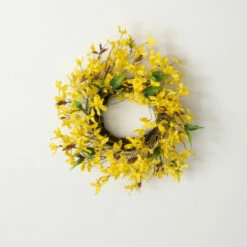 Flash Sale ❤️ Sullivans Artificial 16" Forsythia & Twig Mini Wreath 👍