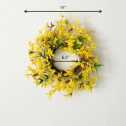 Flash Sale ❤️ Sullivans Artificial 16" Forsythia & Twig Mini Wreath 👍 -Sullivans Sales unnamed file 7202