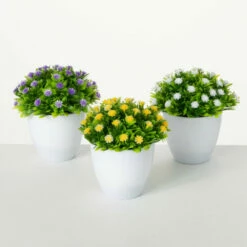 Best Sale 😍 Sullivans Artificial Potted Mini Button Flower - Set Of 3 🔥