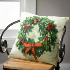 Best deal 🎉 Sullivans Darren Gygi Wreath Pillow ❤️ -Sullivans Sales unnamed file 7247