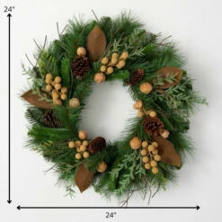 Discount ⌛ Sullivans 24" Artificial Pine, Cone & Nut Wreath 🥰 -Sullivans Sales unnamed file 7274