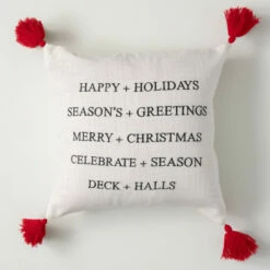 New ⭐ Sullivans Happy Holidays Tassel Pillow ✨
