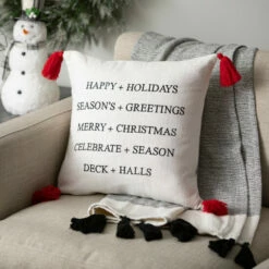 New ⭐ Sullivans Happy Holidays Tassel Pillow ✨ -Sullivans Sales unnamed file 7327