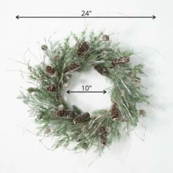 New 🎁 Sullivans 24" Artificial Cedar & Pine Wreath - Set Of 2 😍 -Sullivans Sales unnamed file 7411