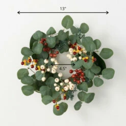 Hot Sale 🥰 Sullivans 13" Eucalyptus & Berry Artificial Mini Wreath ⭐ -Sullivans Sales unnamed file 7436