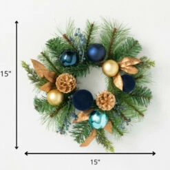 Buy 🛒 Sullivans 15" Artificial Ornamental Blue Pine Mini Wreath 💯 -Sullivans Sales unnamed file 7442