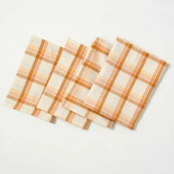 Deals 🔔 Sullivans Plaid Patterned Linen Napkin - Set Of 4 🥰