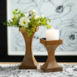 Best Pirce 👍 Sullivans 8.25 In And 11.25 In Sleek Geometric Candle Holders - Set Of 2; Brown - 5"L X 5"W X 11.25"H; 5"L X 5"W X 8.25"H ⭐ -Sullivans Sales unnamed file 7537