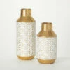 Top 10 💯 Sullivans 16.5 In. And 12.75 In. Patterned Imprinted Vase - Set Of 2; White And Gold 🥰 -Sullivans Sales unnamed file 7551