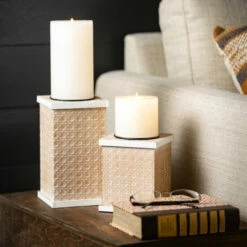 Cheapest ⌛ Sullivans 5.25 In And 8.5 In Rattan Block Pillar Holders - Set Of 2; Brown - 4.5"L X 4.5"W X 8.5"H; 4.5"L X 4.5"W X 5.25"H 😉 -Sullivans Sales unnamed file 7560