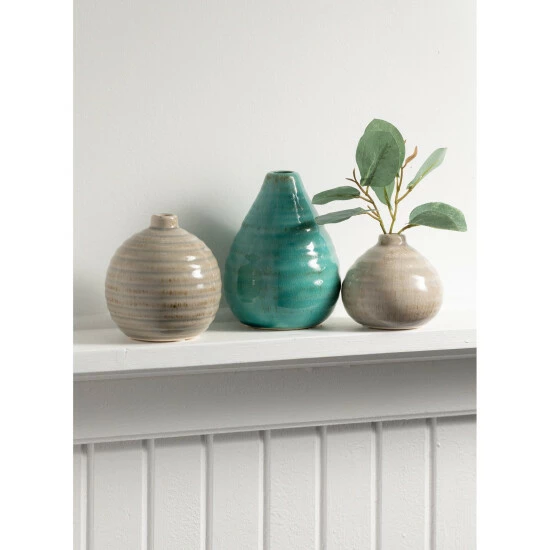 Promo 👏 Sullivans Small Ceramic Vase Set Of 3, Various Sizes, Gray And Blue 🥰 4 Promo 👏 Sullivans Small Ceramic Vase Set Of 3, Various Sizes, Gray And Blue 🥰 - Image 2