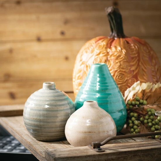 Promo 👏 Sullivans Small Ceramic Vase Set Of 3, Various Sizes, Gray And Blue 🥰 9 Promo 👏 Sullivans Small Ceramic Vase Set Of 3, Various Sizes, Gray And Blue 🥰 - Image 7